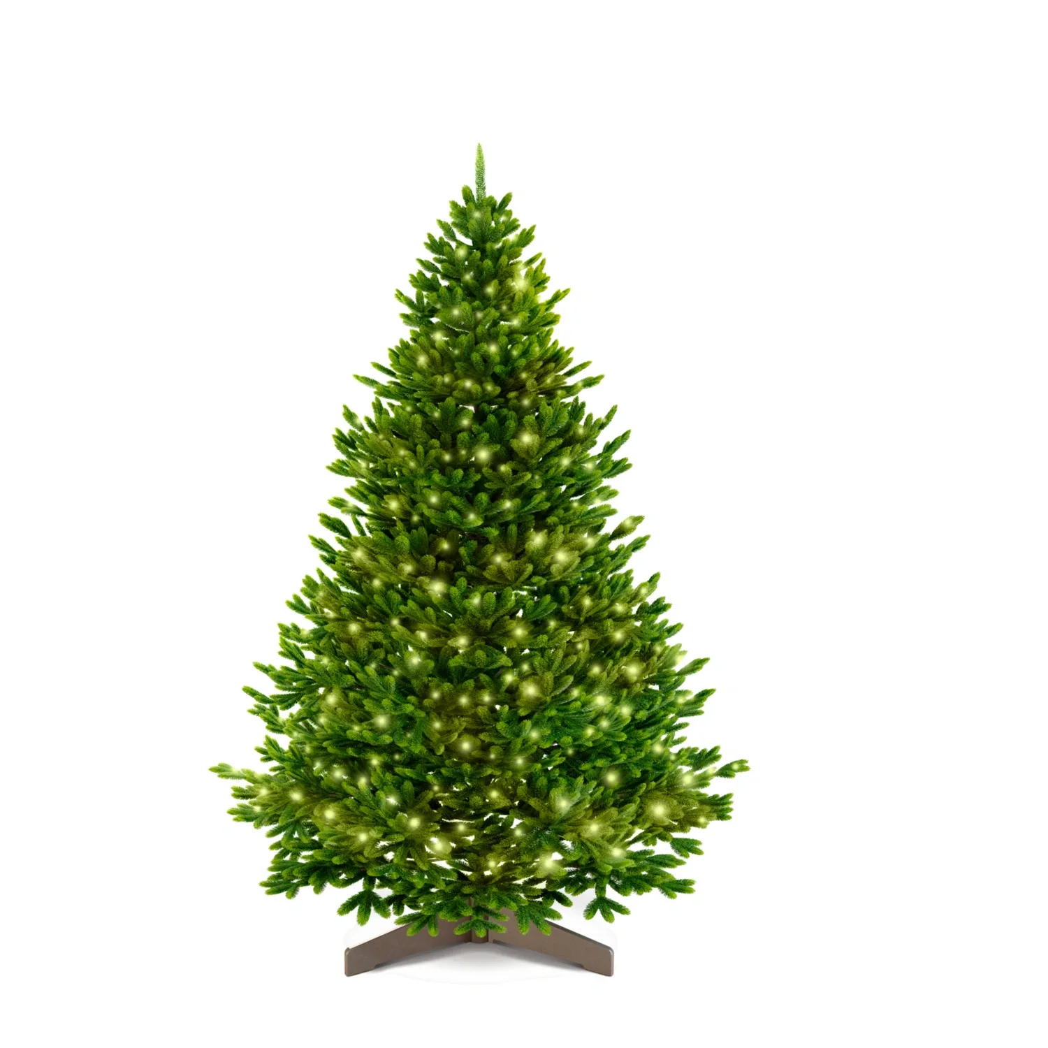 ArtiTree - Weihnachtsbaum „Premium Tanne“ mit LED, Holzständer, 180 cm