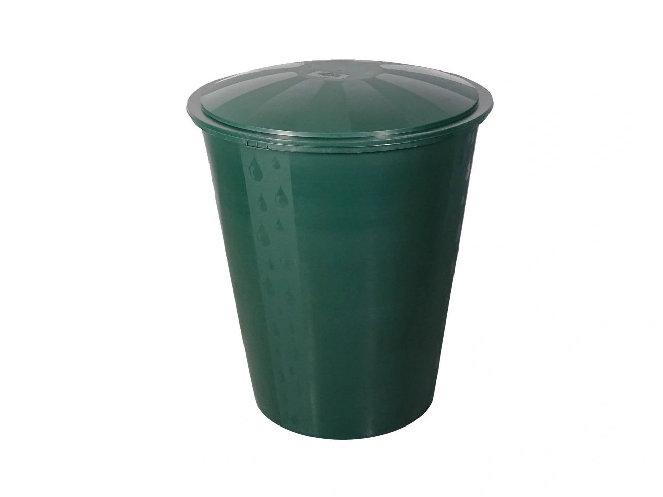 Regentonne rund mit Deckel und Hahn 300 L grün