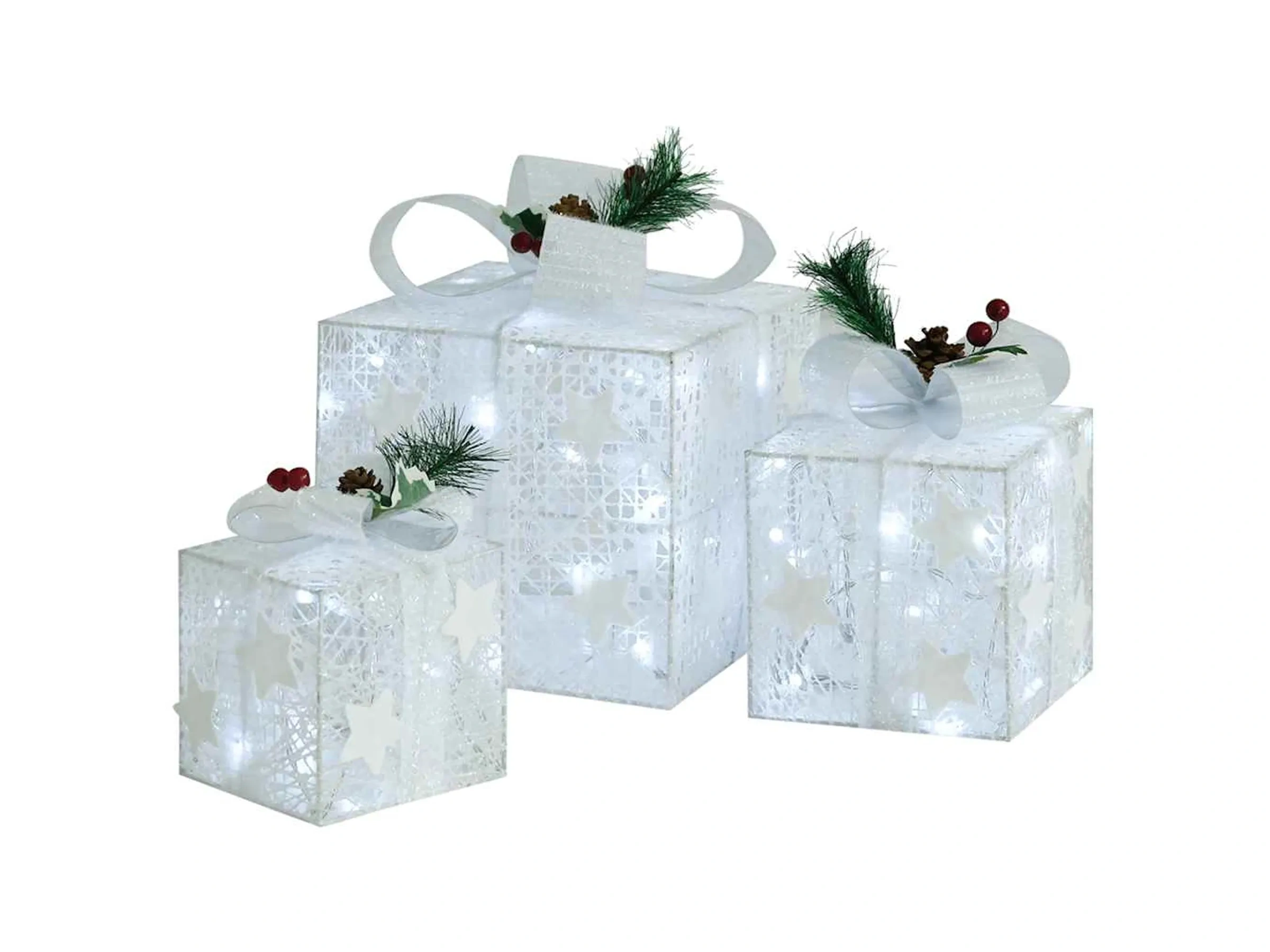 vidaXL Geschenkboxen Deko-Set 3 Stk Weiß Outdoor / Indoor