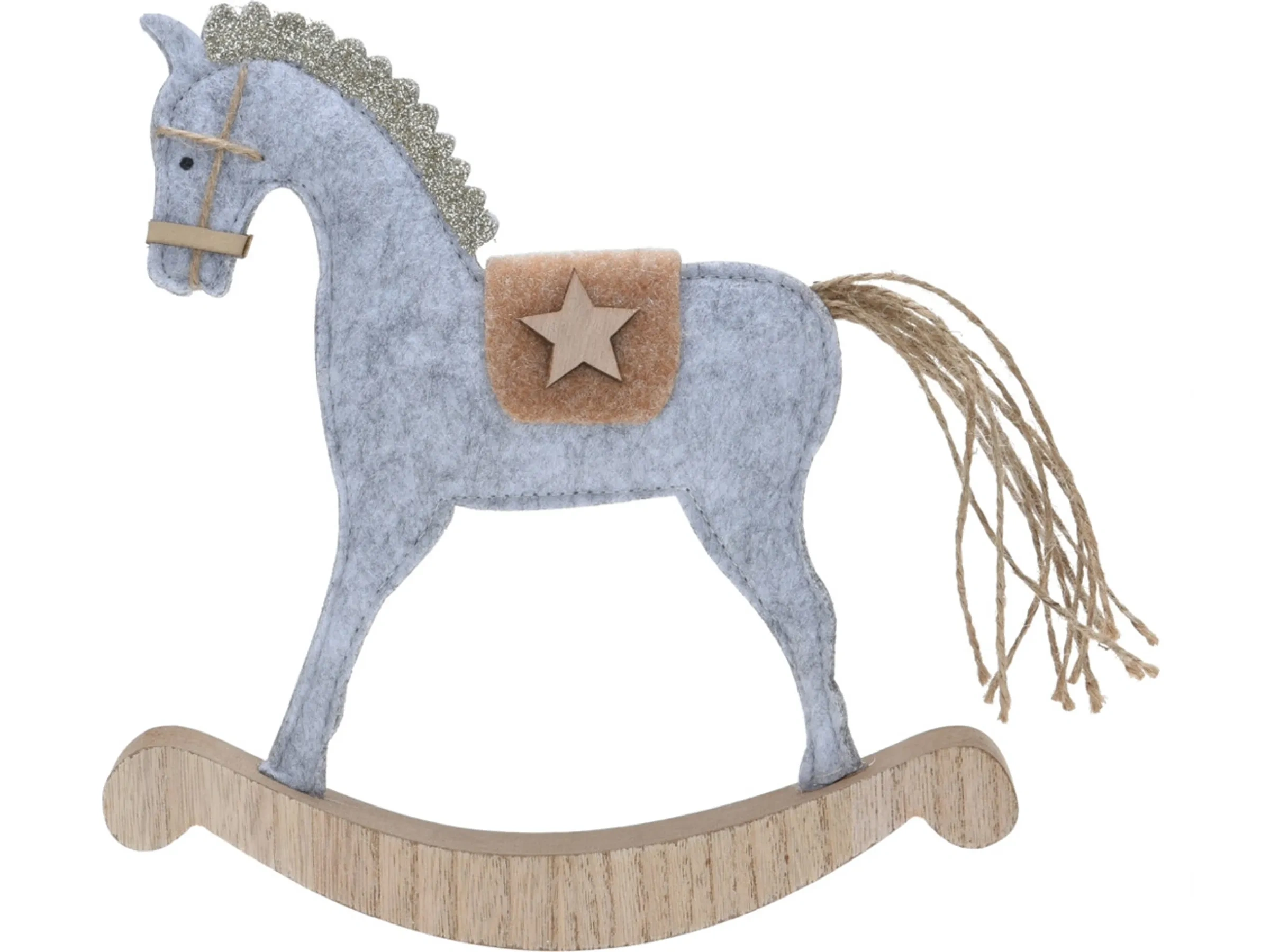 Deko Aufsteller Schaukelpferd Holz 22 cm (2-fach sortiert)