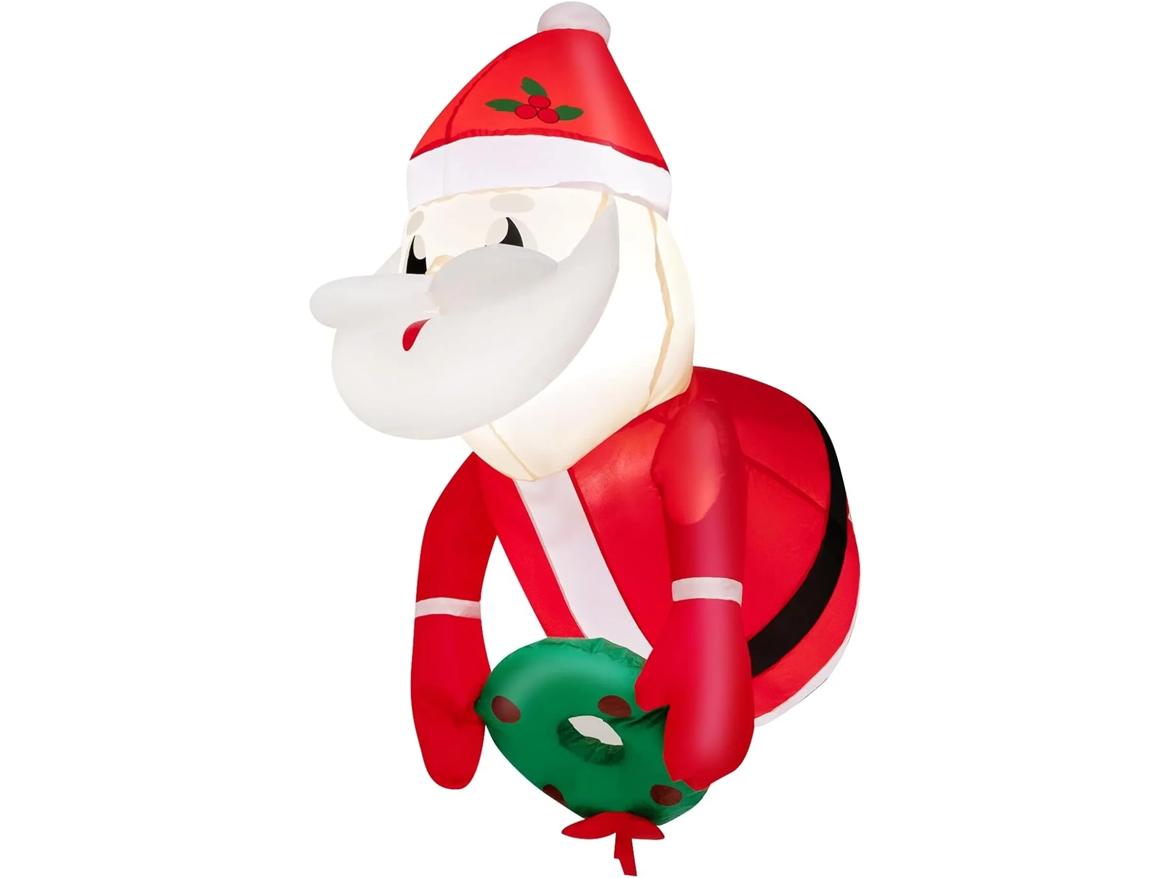 Costway Aufblasbarer Weihnachtsmann aus dem Fenster LED-Deko 100 cm